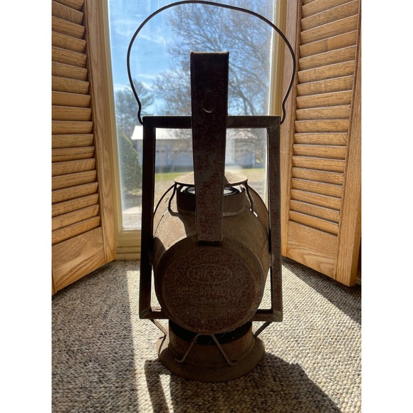 Antique 1900's Dietz Acme Track Walker Inspector Railroad Train Lamp Patina Rust - Picture 4 of 11